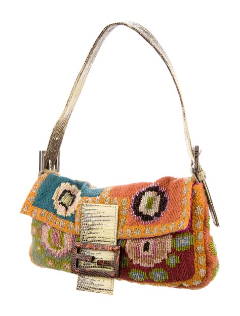 fendi beaded baguette handbag|fendi baguette bag second hand.